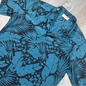 Saint Laurent Floral Spread Collar Print Runway Silk Shirt Size 39/15 1/2